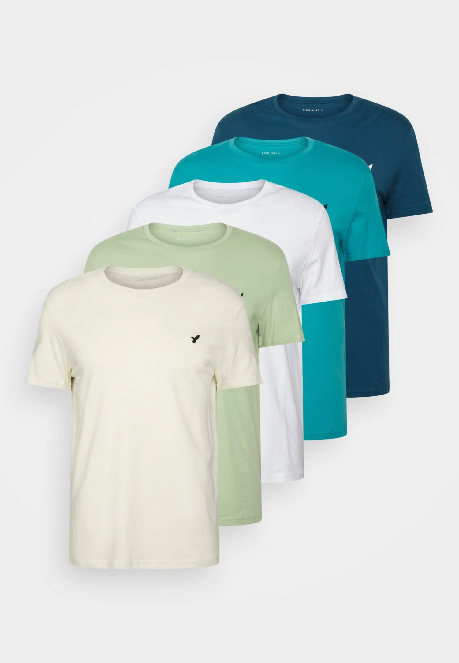 Pier One 5 Pack - Camiseta Básica - White/Blue/Stone 9 Pier One 5 Pack - Camiseta Básica - White/Blue/Stone - Imagen 7