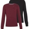Pier One 2 Pack- Jersey De Punto - Black/Bordeaux -Pier One Tienda de ventas 0560ab89afbf4b329d7f552a3e377cae