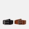 Pier One 2 Pack Unisex - Cinturón - Black/Cognac