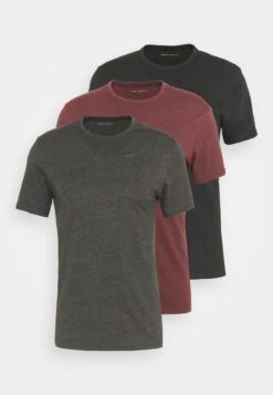 Pier One 3 Pack - Camiseta Básica - Black/Mottled Dark Grey/Bordeaux -Pier One Tienda de ventas 3a3d359b577841e6a576172d8b53126f