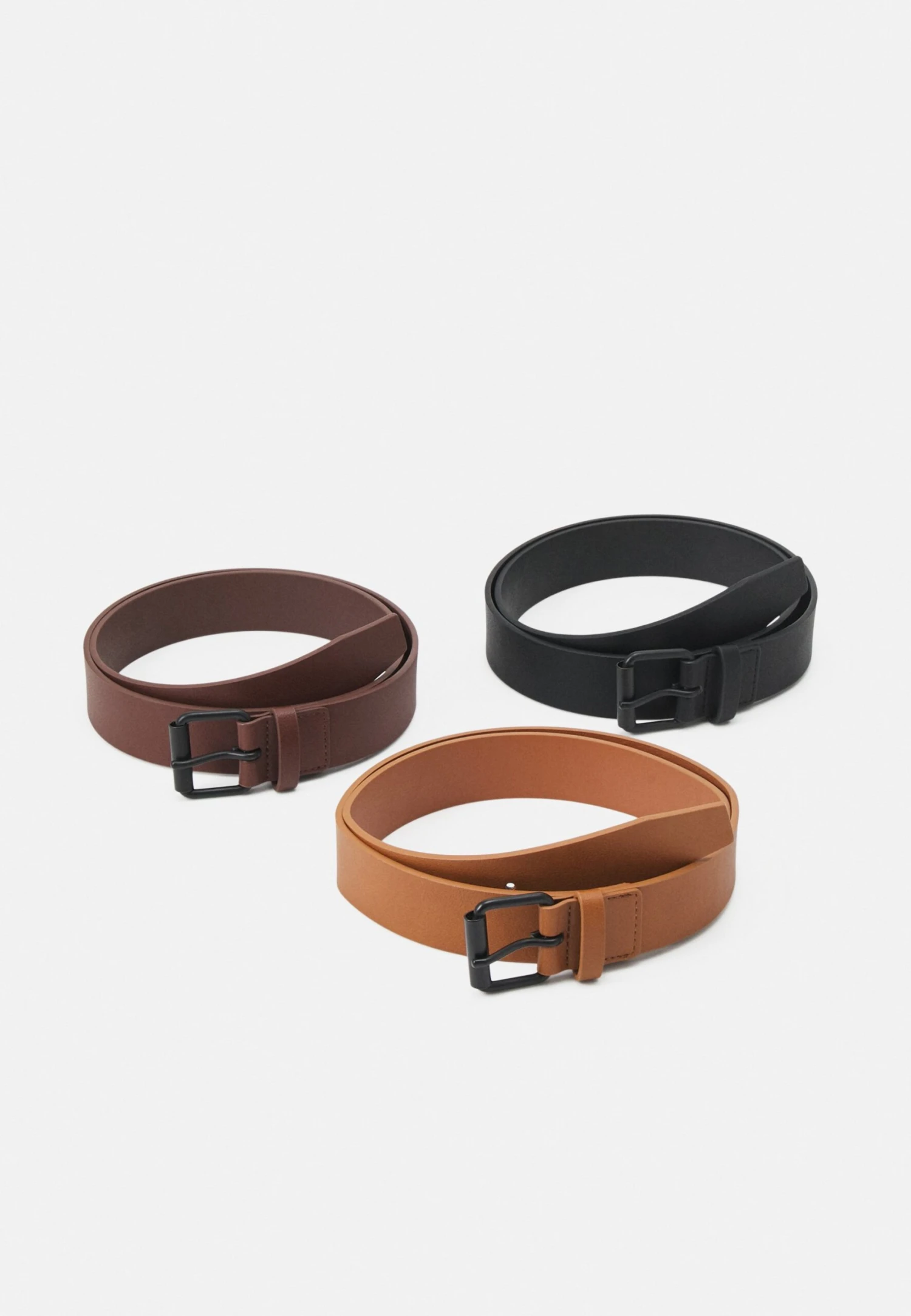 Pier One 3 Pack Unisex - Cinturón - Black/Brown/Cognac 3 Pier One 3 Pack Unisex - Cinturón - Black/Brown/Cognac