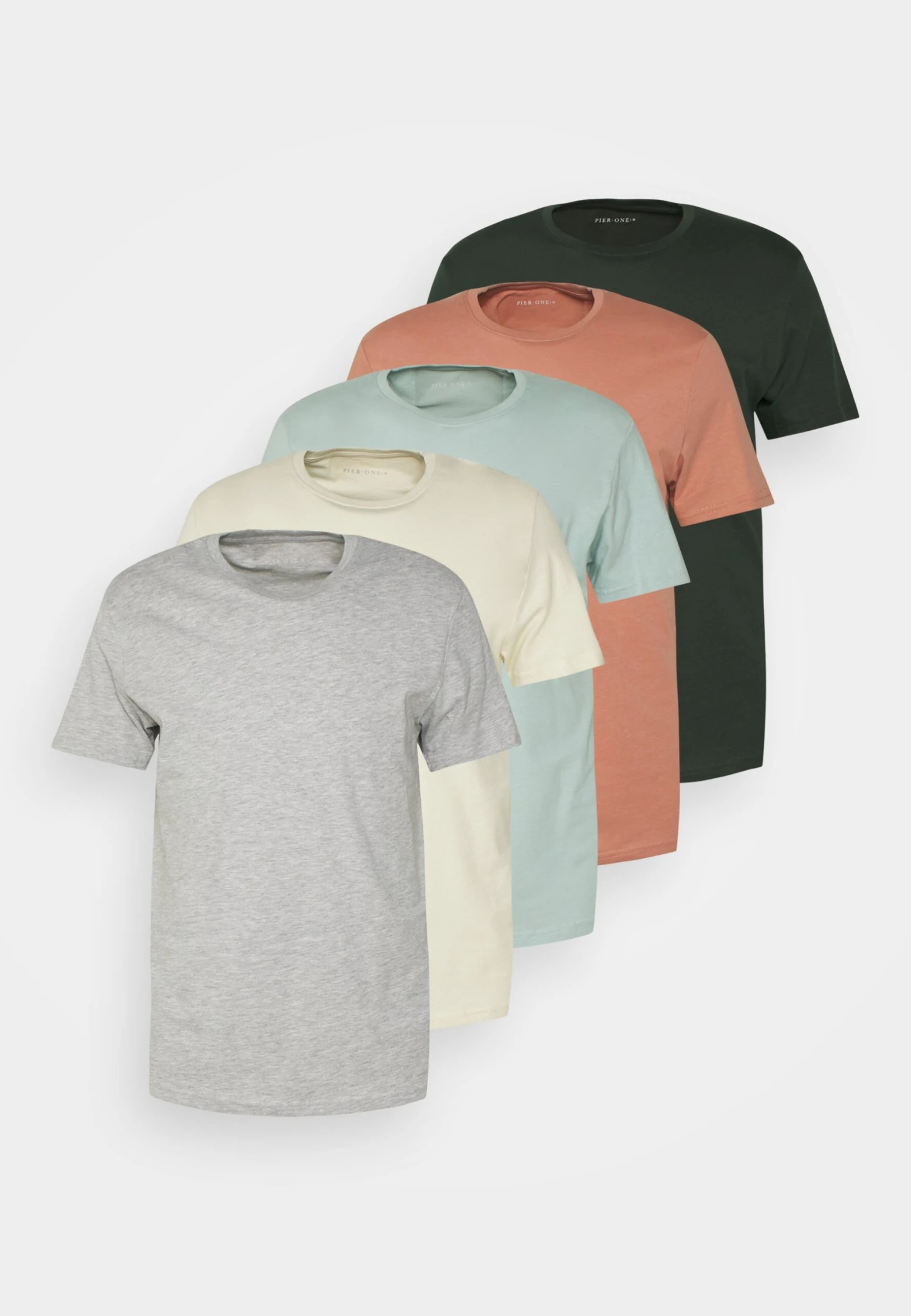 Pier One 5 Pack - Camiseta Básica - Stone/Blue/Mottled Light Grey - 4 Pier One 5 Pack - Camiseta Básica - Stone/Blue/Mottled Light Grey - - Imagen 2
