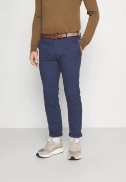 Pier One Belted - Pantalones Chinos - Dark Blue