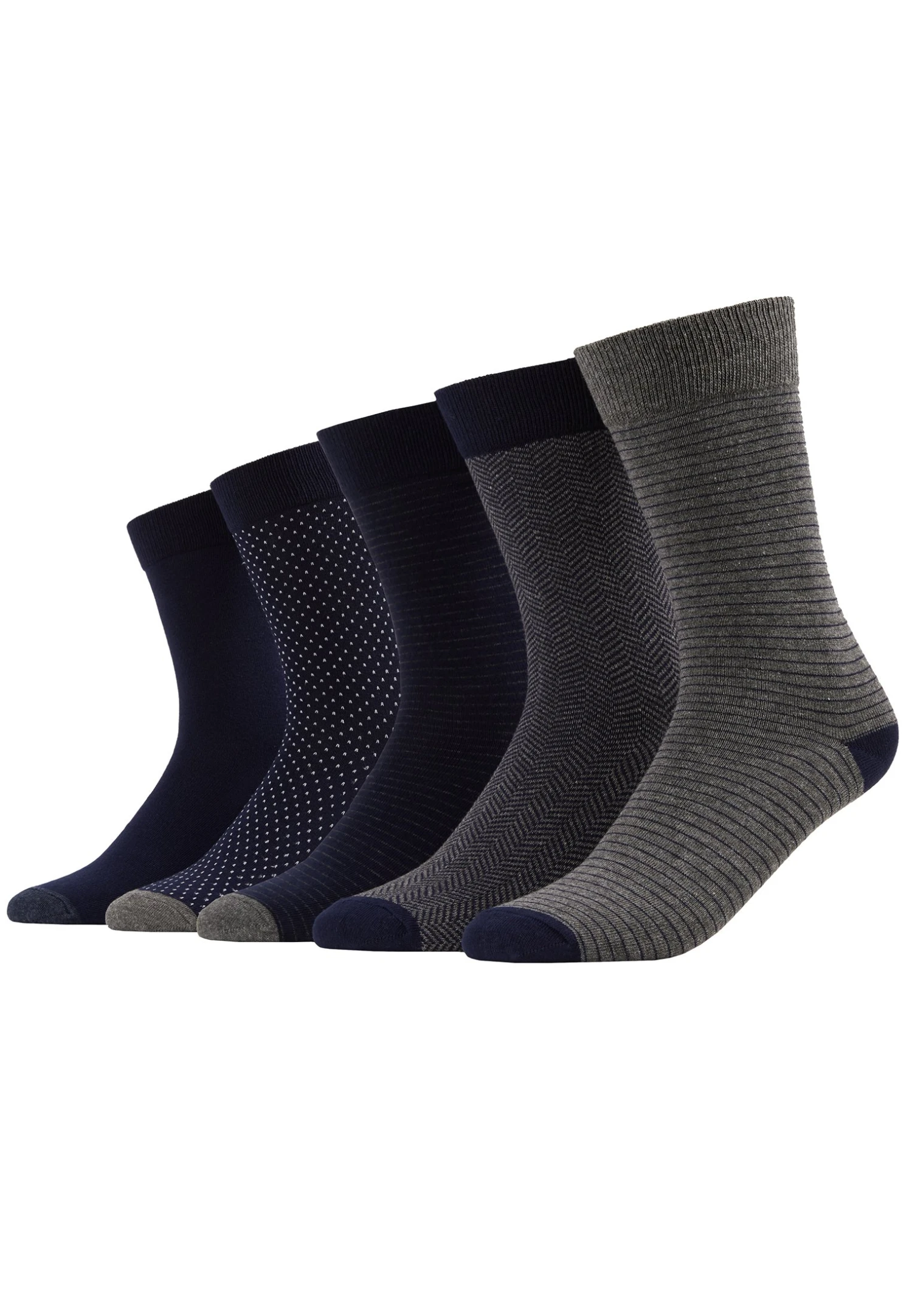 Pier One 5 Pack - Calcetines - Dark Blue/Mottled Grey 3 Pier One 5 Pack - Calcetines - Dark Blue/Mottled Grey