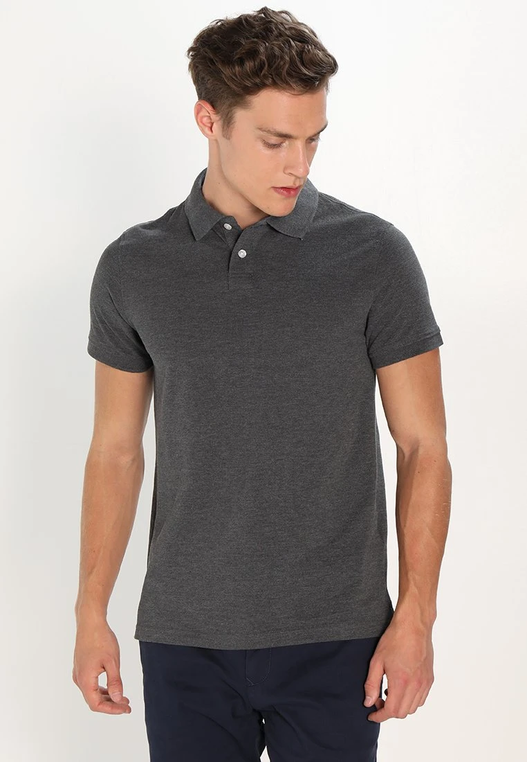 Pier One Basic - Polo - Dark Grey Melange 3 Pier One Basic - Polo - Dark Grey Melange