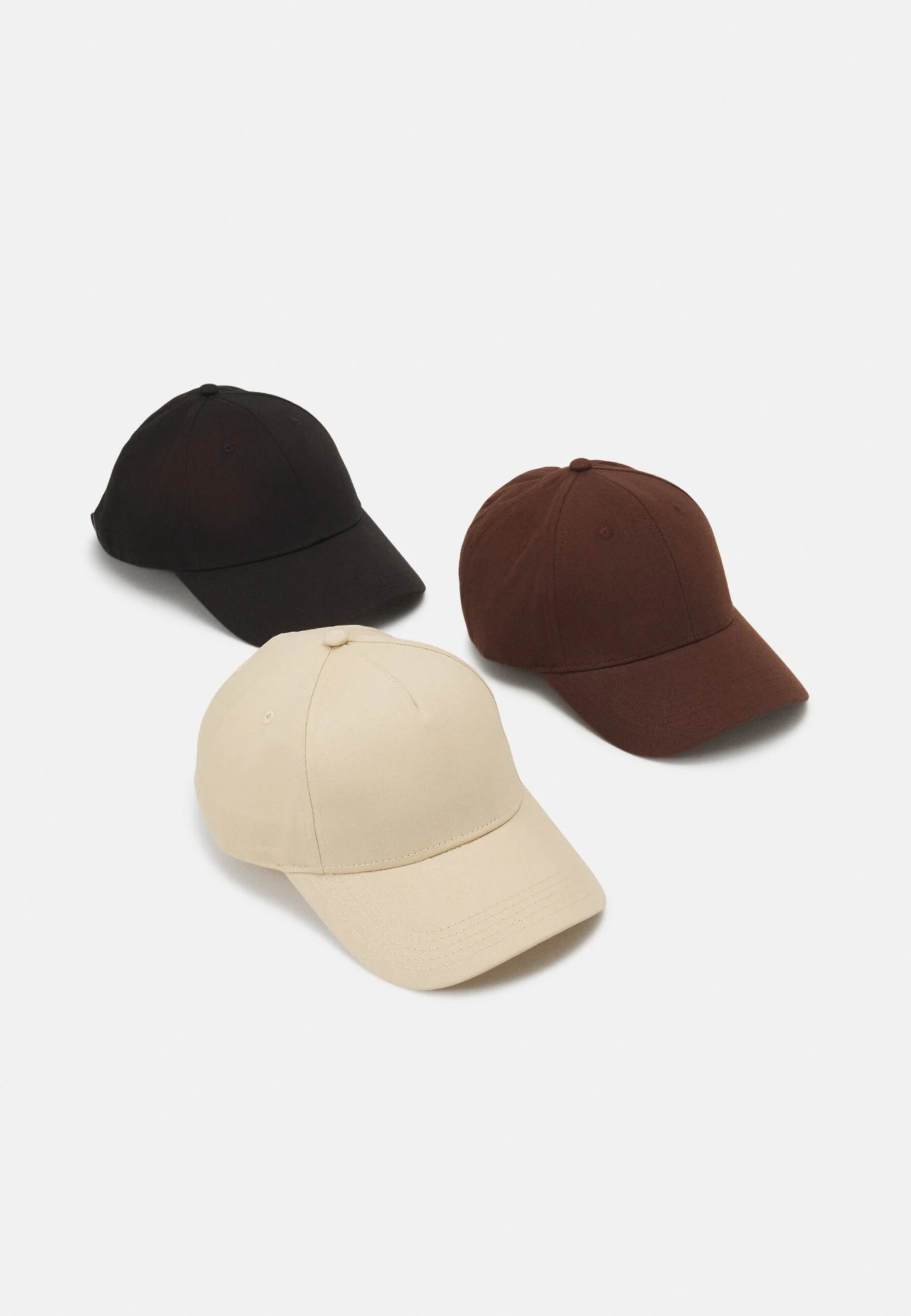 Pier One Unisex 3 Pack - Gorra - Black/Dark Brown/Beige 3 Pier One Unisex 3 Pack - Gorra - Black/Dark Brown/Beige
