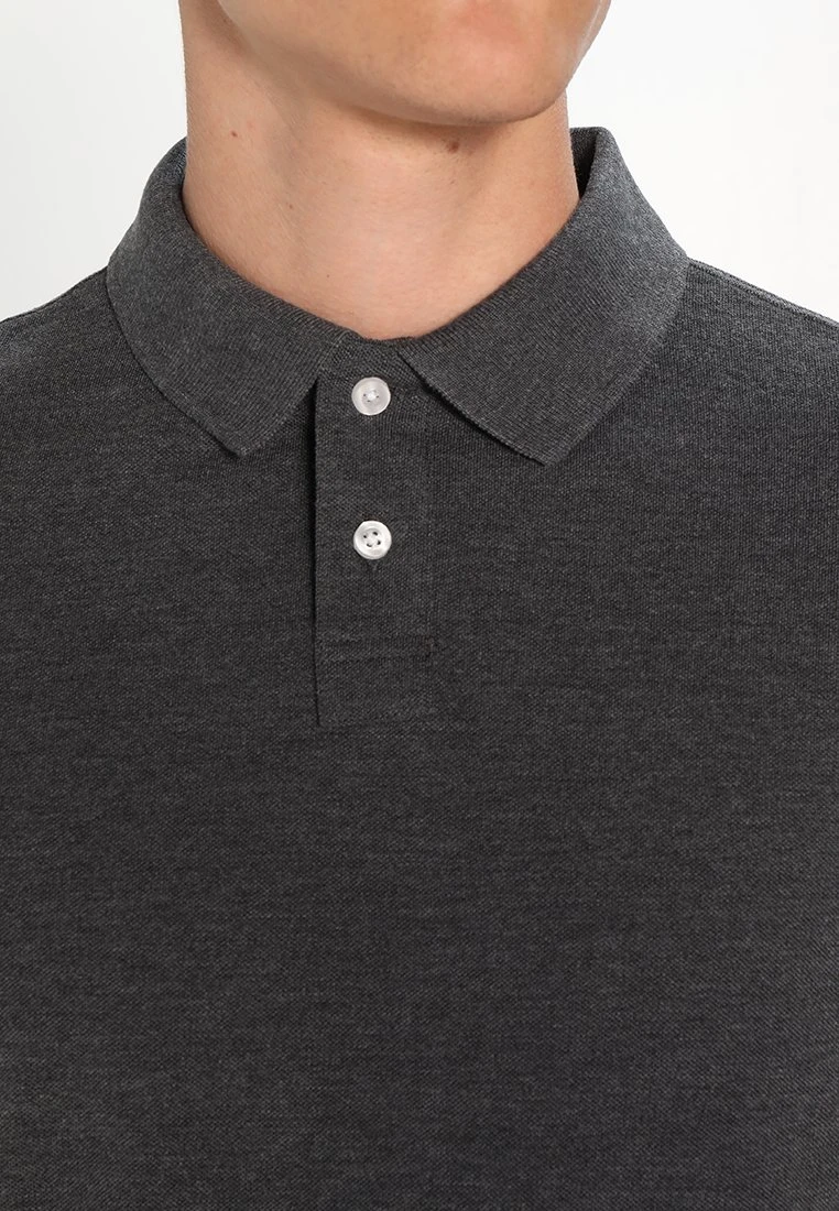 Pier One Basic - Polo - Dark Grey Melange 7 Pier One Basic - Polo - Dark Grey Melange - Imagen 5