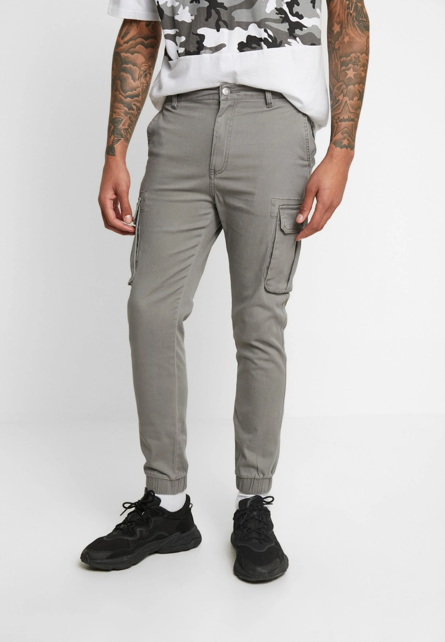 Pier One Cuffed Skinny Trouser- Pantalones Cargo - Grey 3 Pier One Cuffed Skinny Trouser- Pantalones Cargo - Grey