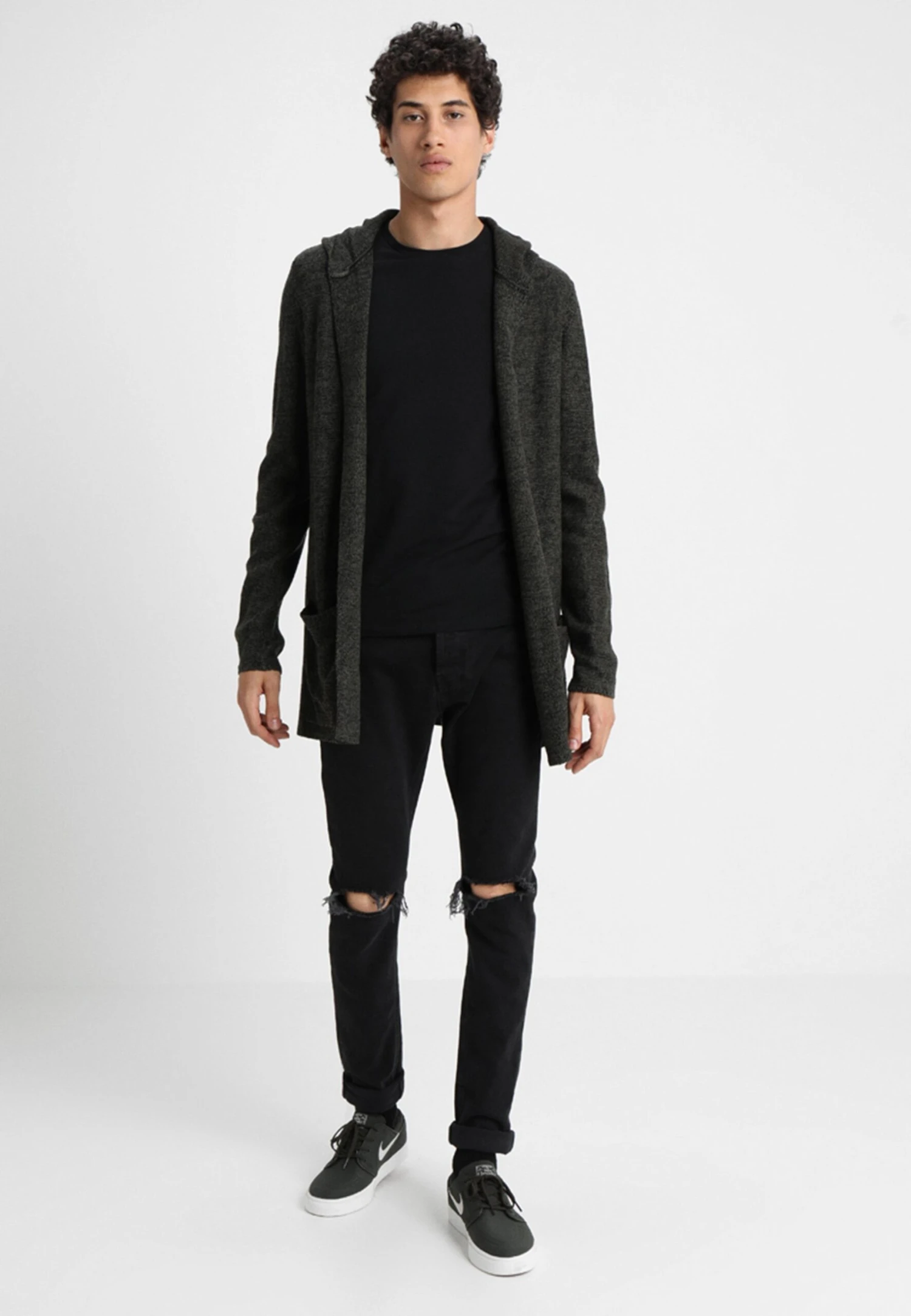 Pier One Chaqueta De Punto - Black/Olive 4 Pier One Chaqueta De Punto - Black/Olive - Imagen 2